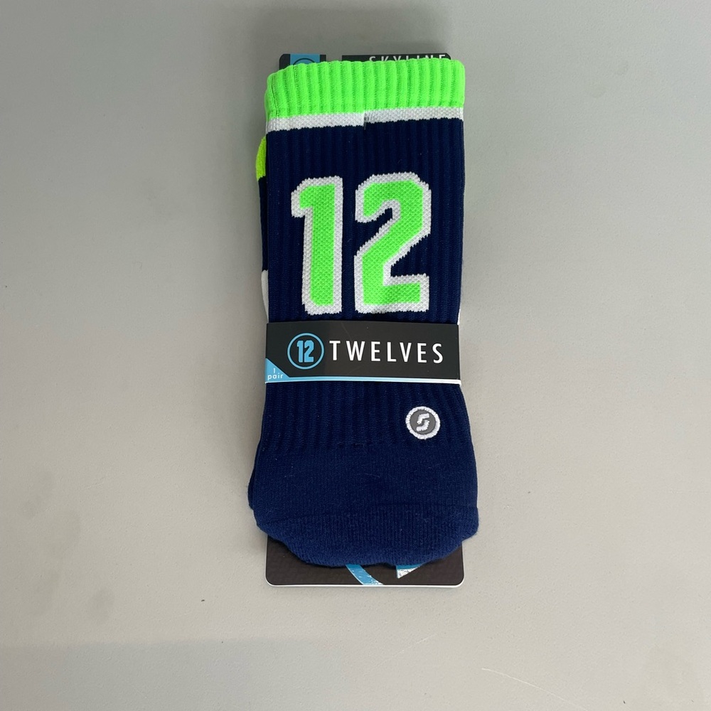 Seattle skyline socks. Seahawks 12th man edition.